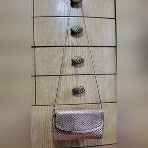 Whiting and Davis Gold Clutch Purse with wallet/coin purse